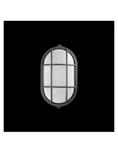 Goccia-Beleuchtung 4598ne Marine, vandalensicher, oval, 2 x 9 W, mit schwarzem Gitter